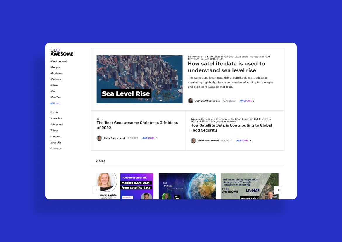 Geoawsome – rozbudowany portal internetowy